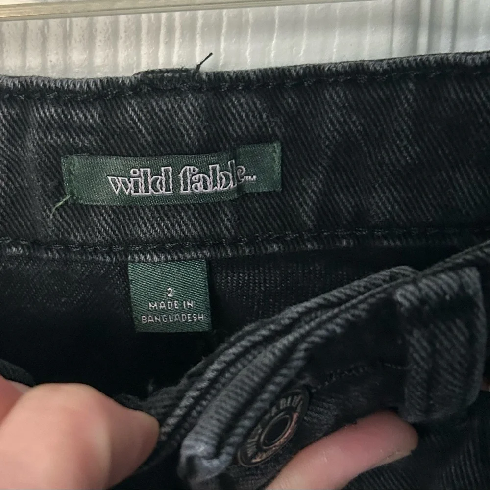 Wild Fable Black Distressed Ultra High Waisted Denim Jean Cutoff Short Size 2 - Picture 5 of 8